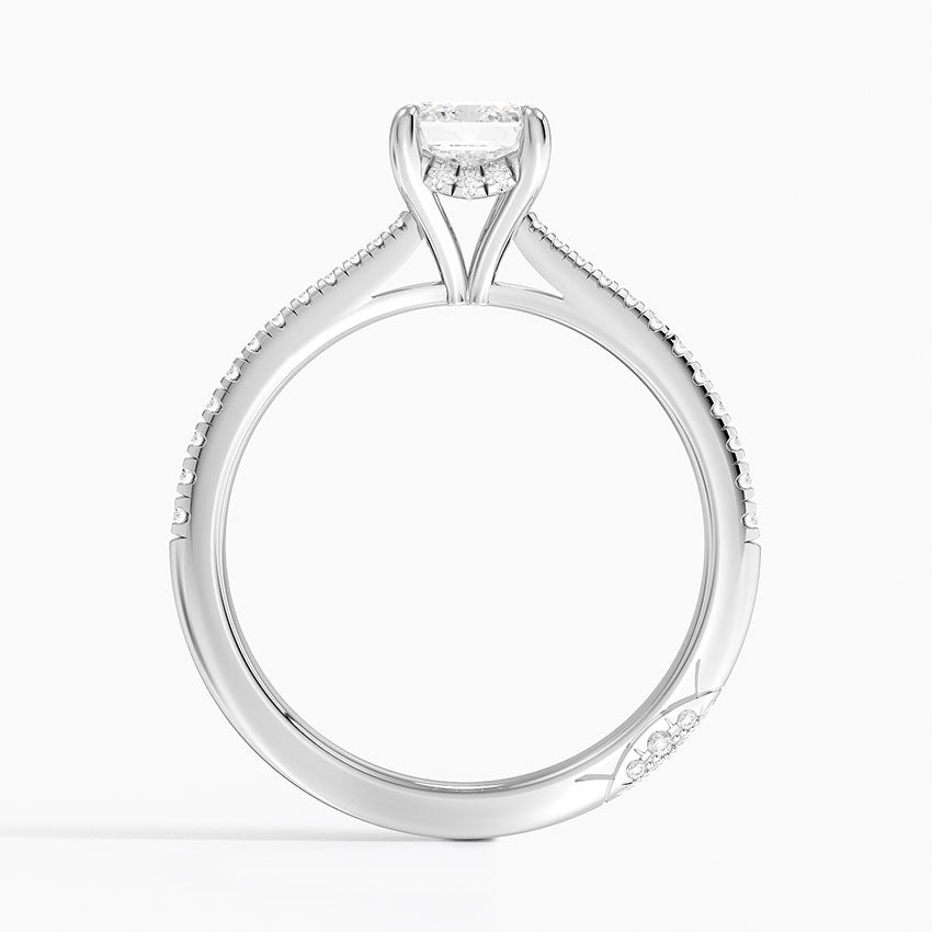 1.25 Karat Emerald Hidden Halo Tasarım Tektaş Laboratuvar Pırlanta Yüzük - Milara