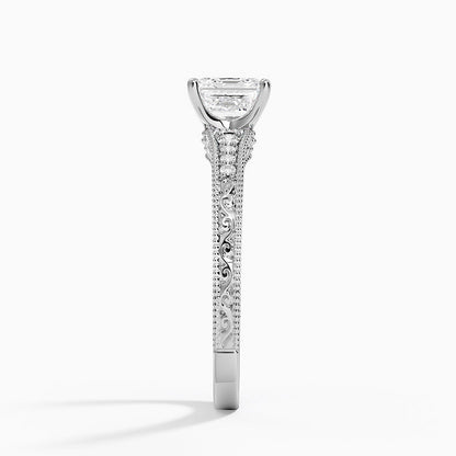 1.60 Carat Princess Halo Design Solitaire Lab Diamond Ring 18K - Florina 