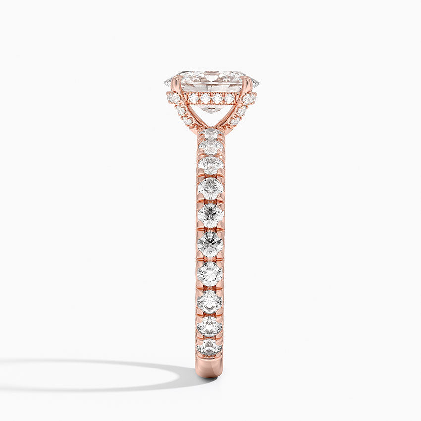 1.75 Karat Oval Kesim Hidden Halo Tasarım Tektaş Laboratuvar Pırlanta Yüzük 18K  - Selora - Bold Diamonds