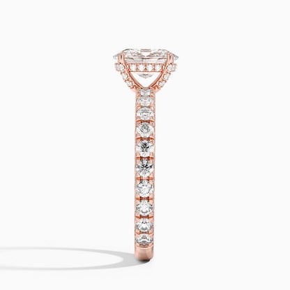 1.75 Karat Oval Kesim Hidden Halo Tasarım Tektaş Laboratuvar Pırlanta Yüzük 18K  - Selora