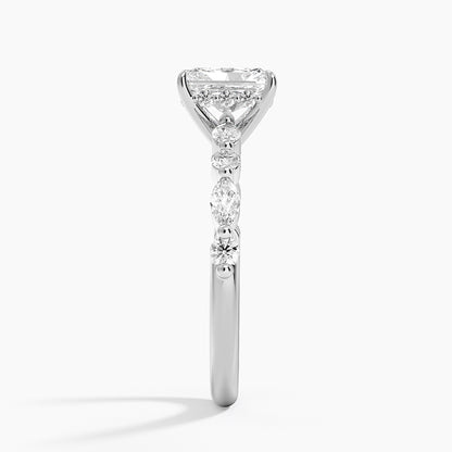 1.60 Carat Princess Halo Design Solitaire Lab Diamond Ring 18K - Florina 