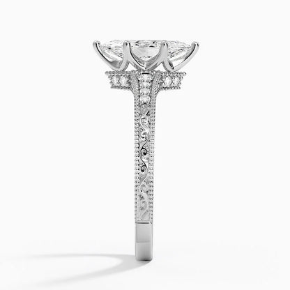 1.60 Carat Princess Halo Design Solitaire Lab Diamond Ring 18K - Florina 