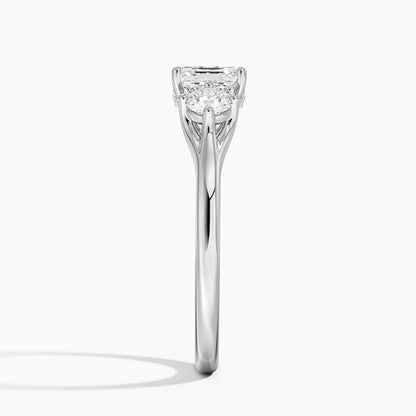 1.50 Asscher Kesim Hidden Halo Tasarım Tektaş Laboratuvar Pırlanta Yüzük 18K - Milora