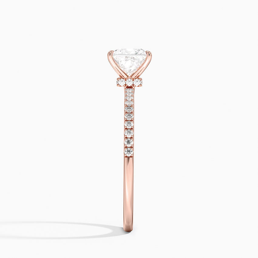 1.25 Karat Prenses Kesim Hidden Halo Tasarım Tektaş Laboratuvar Pırlanta Yüzük - Filora - Bold Diamonds