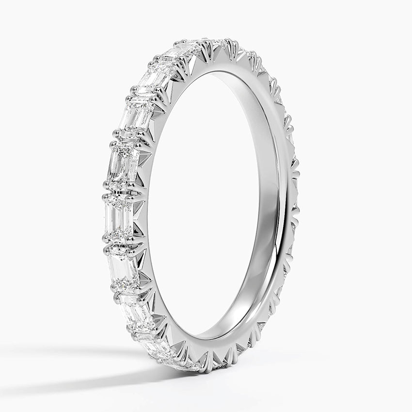 Tam Tur 1,00 Karat Emerald Kesim Laboratuvar Pırlanta Yüzük 18K - Bold Diamonds
