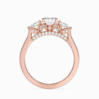 1.60 Carat Princess Halo Design Solitaire Lab Diamond Ring 18K - Florina 