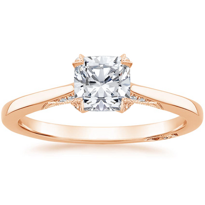 1.25 Cushion Kesim Hidden Halo Tasarım Tektaş Laboratuvar Pırlanta Yüzük - Telara