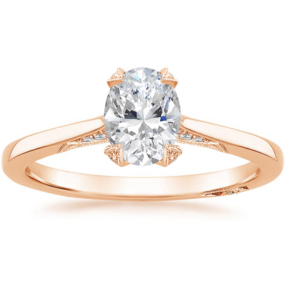 1.25 Oval Kesim Hidden Halo Tasarım Tektaş Laboratuvar Pırlanta Yüzük - Telara