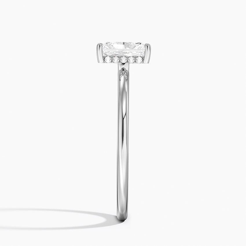 1.10 Karat Radiant Kesim Hidden Halo Tasarım Tektaş Laboratuvar Pırlanta Yüzük - Lucerne