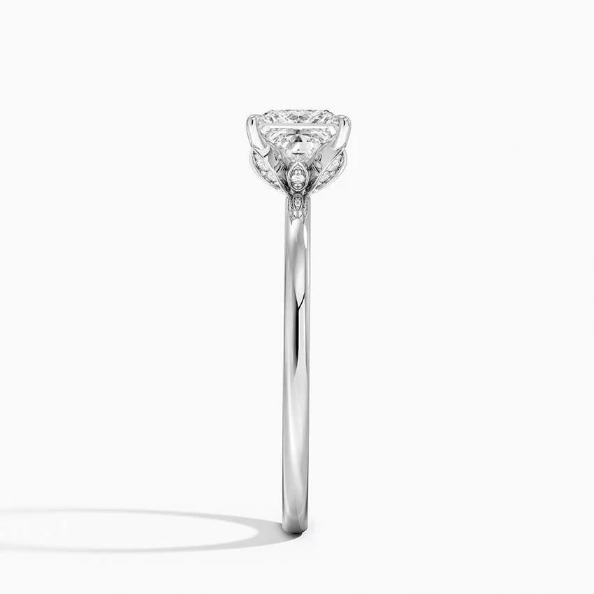 1.15 Karat Prenses Kesim Hidden Halo Tasarım Tektaş Laboratuvar Pırlanta Yüzük - Delora - Bold Diamonds