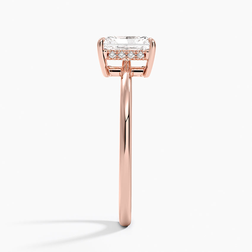 1.10 Karat Radiant Kesim Hidden Halo Tasarım Tektaş Laboratuvar Pırlanta Yüzük - Monaco