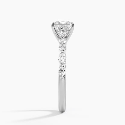 1.60 Carat Princess Halo Design Solitaire Lab Diamond Ring 18K - Florina 