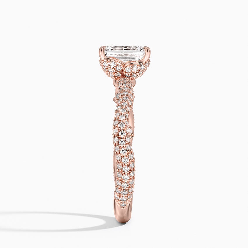 1.75 Karat Emerald Kesim Hidden Halo Tasarım Tektaş Laboratuvar Pırlanta Yüzük - Sorrento