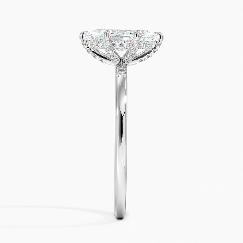 1.60 Carat Princess Halo Design Solitaire Lab Diamond Ring 18K - Florina 