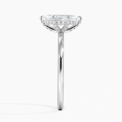 1.60 Carat Princess Halo Design Solitaire Lab Diamond Ring 18K - Florina 