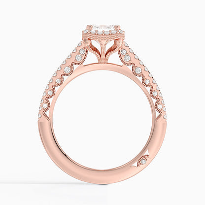 1.50 Emerald Kesim Hidden Halo Tasarım Tektaş Laboratuvar Pırlanta Yüzük - Gilara