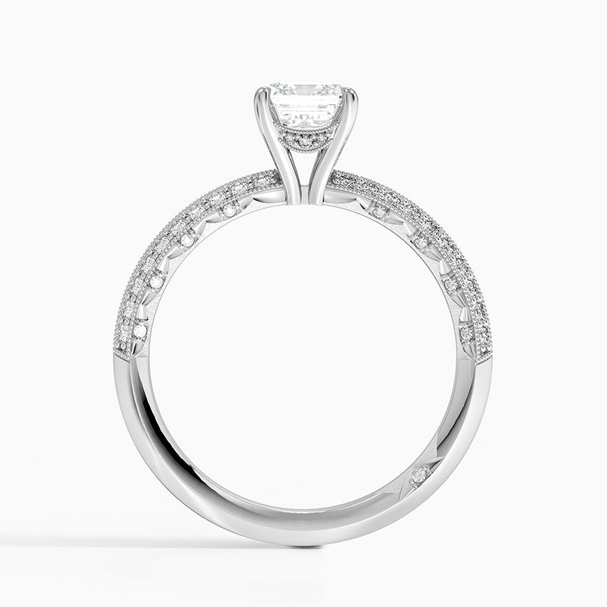 1.50 Karat Emerald Kesim Yarım Tur Tasarım Tektaş Laboratuvar Pırlanta Yüzük - Geneva