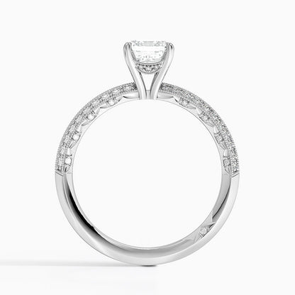 1.50 Emerald Kesim Yarım Tur Tasarım Tektaş Laboratuvar Pırlanta Yüzük - Selara