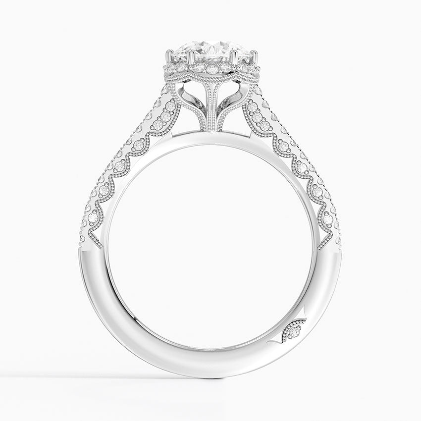 1.50 Karat Hidden Halo Tasarım Tektaş Laboratuvar Pırlanta Yüzük - Capri