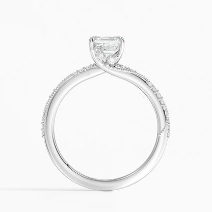 1.60 Carat Princess Halo Design Solitaire Lab Diamond Ring 18K - Florina 