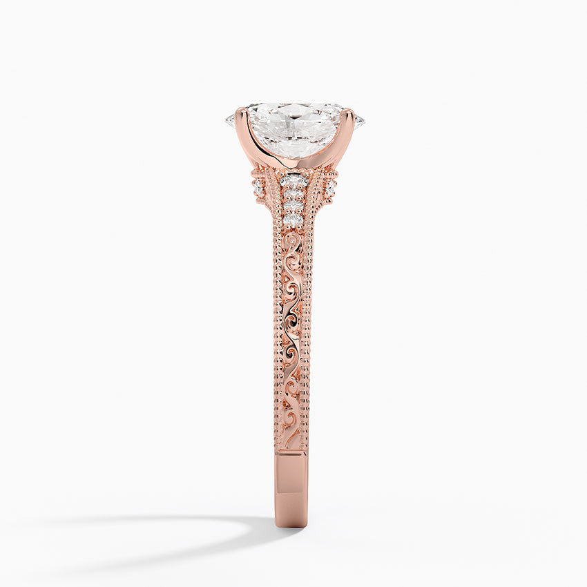 1.15 Karat Oval Kesim Hidden Halo Tasarım Tektaş Laboratuvar Pırlanta Yüzük - Venice