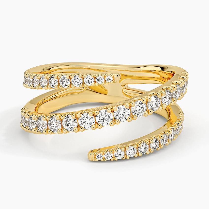 Sarmal 1,00 Karat Yuvarlak Kesim Laboratuvar Pırlanta Yüzük 18K - Bold Diamonds