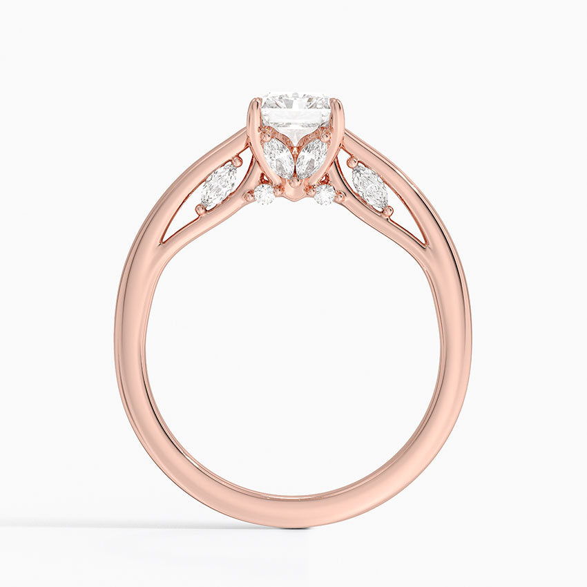 1.30 Karat Radiant Kesim Hidden Halo Tasarım Tektaş Laboratuvar Pırlanta Yüzük - Salzburg