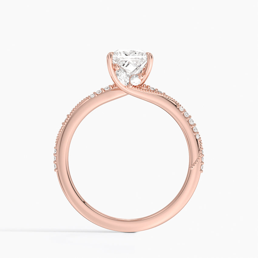 1.25 Karat Prenses Kesim Hidden Halo Tasarım Tektaş Laboratuvar Pırlanta Yüzük 18K  - Melora - Bold Diamonds