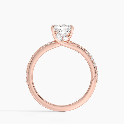 1.60 Carat Princess Halo Design Solitaire Lab Diamond Ring 18K - Florina 