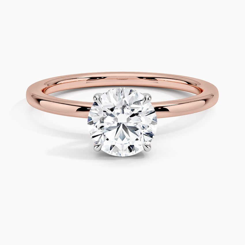 1.10 Karat Hidden Halo Tasarım Tektaş Laboratuvar Pırlanta Yüzük 18K  - Elora - Bold Diamonds