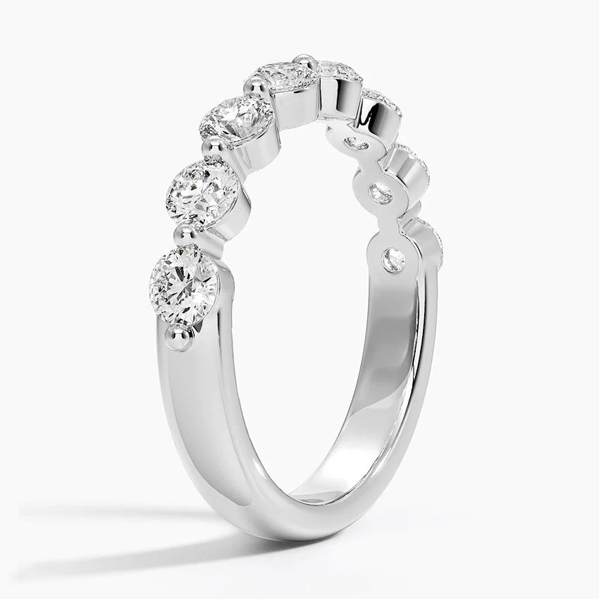 Yarım Tur Yüzük 1.00 Karat Yuvarlak Kesim Laboratuvar Pırlanta Yüzük 18K - Bold Diamonds