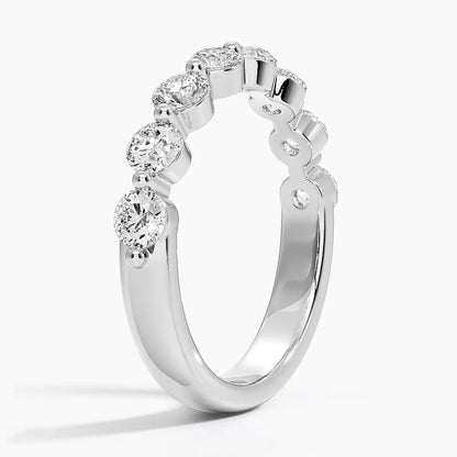 Yarım Tur Yüzük 1.00 Karat Yuvarlak Kesim Laboratuvar Pırlanta Yüzük 18K - Bold Diamonds