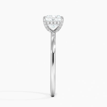 1.60 Carat Princess Halo Design Solitaire Lab Diamond Ring 18K - Florina 