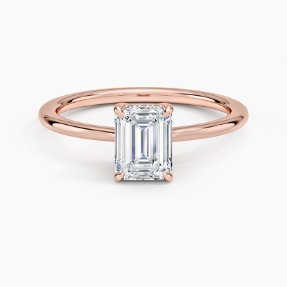 1.10 Emerald Kesim Hidden Halo Tasarım Tektaş Laboratuvar Pırlanta Yüzük - Tilora