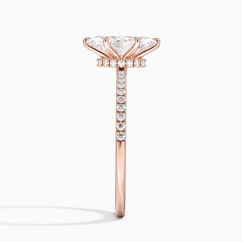 1.25 Karat Marquise Kesim Hidden Halo Tasarım Tektaş Laboratuvar Pırlanta Yüzük - Filora - Bold Diamonds