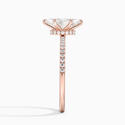 1.60 Carat Princess Halo Design Solitaire Lab Diamond Ring 18K - Florina 