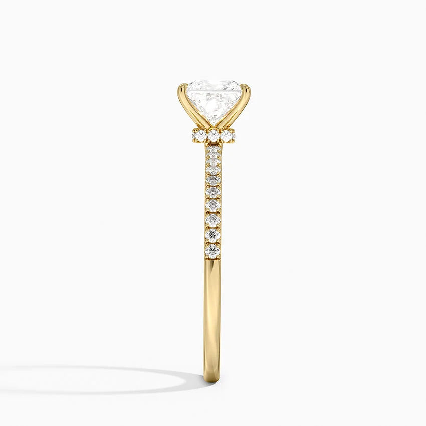 1.25 Karat Prenses Kesim Hidden Halo Tasarım Tektaş Laboratuvar Pırlanta Yüzük - Filora - Bold Diamonds