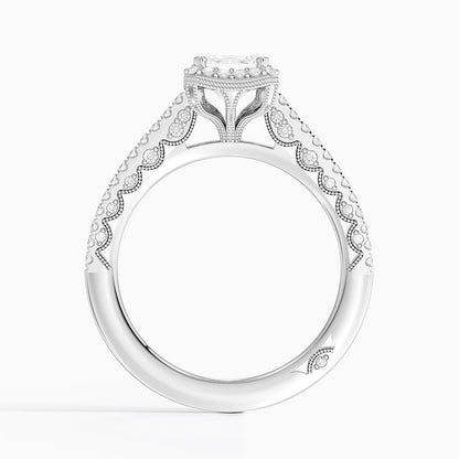 1.50 Emerald Kesim Hidden Halo Tasarım Tektaş Laboratuvar Pırlanta Yüzük - Gilara