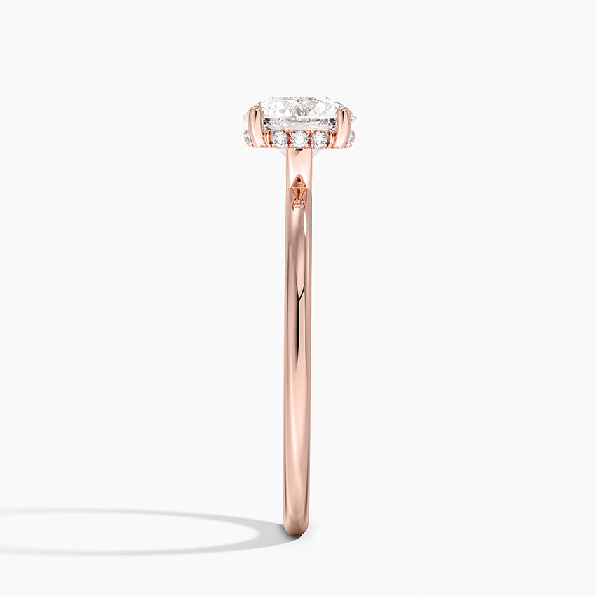 1.10 Karat Hidden Halo Tasarım Tektaş Laboratuvar Pırlanta Yüzük - Lucerne
