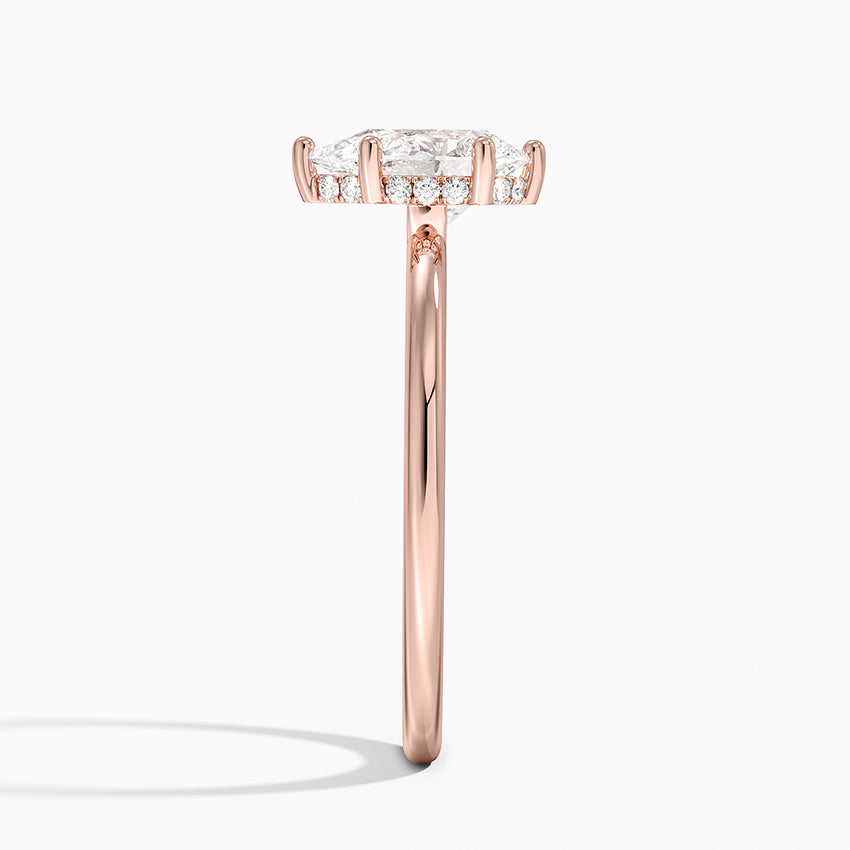 1.10 Damla Kesim Hidden Halo Tasarım Tektaş Laboratuvar Pırlanta Yüzük - Melara