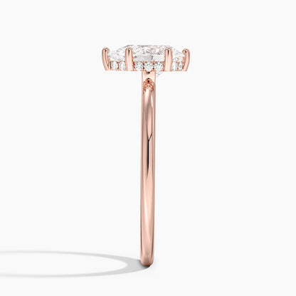 1.10 Damla Kesim Hidden Halo Tasarım Tektaş Laboratuvar Pırlanta Yüzük - Melara