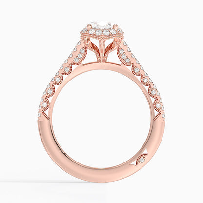 1.50 Oval Kesim Hidden Halo Tasarım Tektaş Laboratuvar Pırlanta Yüzük - Gilara