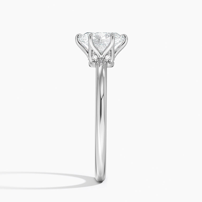1.10 Karat Oval Kesim Hidden Halo Tasarım Tektaş Laboratuvar Pırlanta Yüzük - Bern