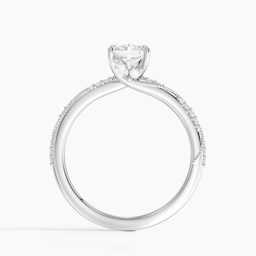 1.25 Karat Radiant Kesim Hidden Halo Tasarım Tektaş Laboratuvar Pırlanta Yüzük 18K  - Melora - Bold Diamonds