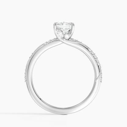 1.60 Carat Princess Halo Design Solitaire Lab Diamond Ring 18K - Florina 