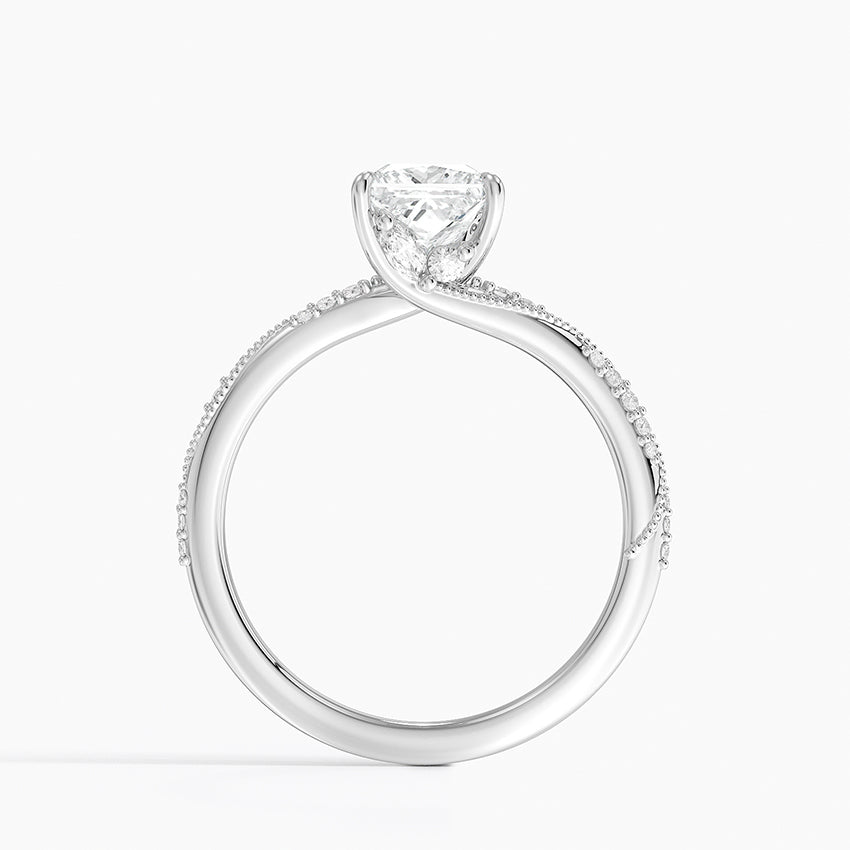 1.25 Karat Prenses Kesim Hidden Halo Tasarım Tektaş Laboratuvar Pırlanta Yüzük 18K  - Melora - Bold Diamonds