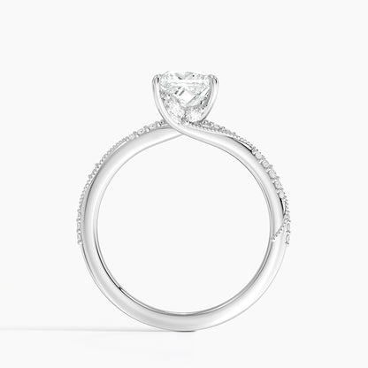 1.60 Carat Princess Halo Design Solitaire Lab Diamond Ring 18K - Florina 