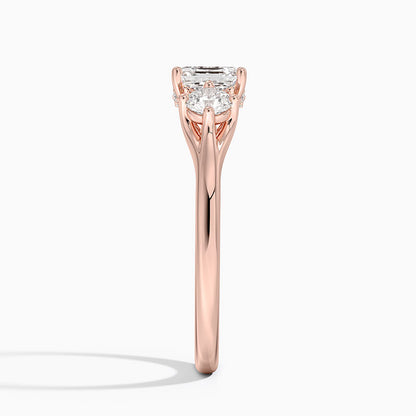 1.50 Asscher Kesim Hidden Halo Tasarım Tektaş Laboratuvar Pırlanta Yüzük 18K - Milora