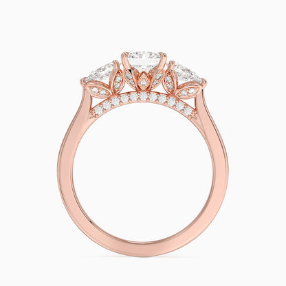 1.60 Carat Princess Halo Design Solitaire Lab Diamond Ring 18K - Florina 