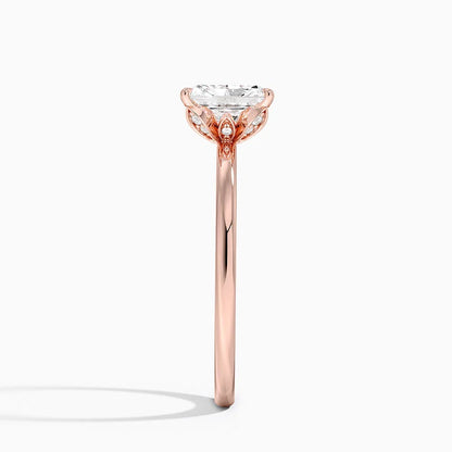 1.60 Carat Princess Halo Design Solitaire Lab Diamond Ring 18K - Florina 